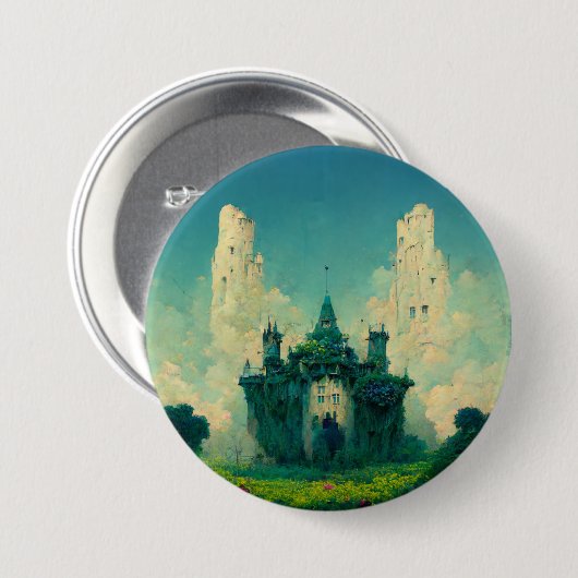 Das abandoned Chateau Fantasy Sci-Fi Button (Vorne & Hinten)