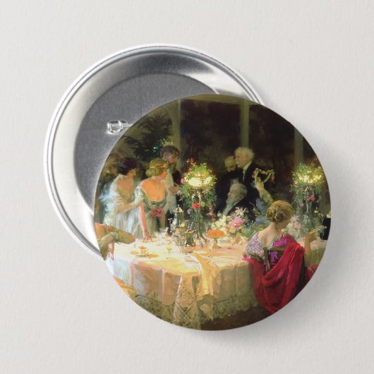 Das Abendessen 1913 von Jules Alexandre Grun Button (Vorne & Hinten)