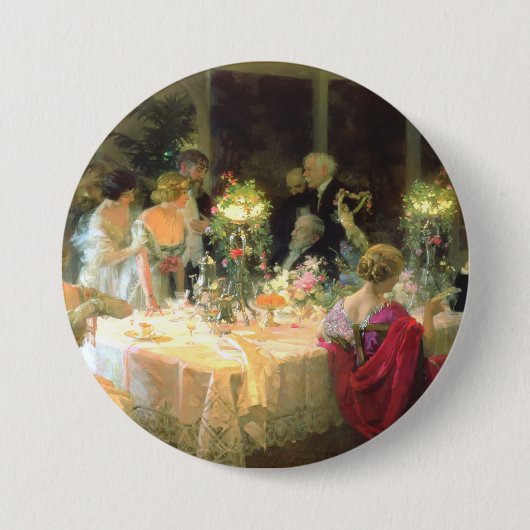Das Abendessen 1913 von Jules Alexandre Grun Button (Vorderseite)