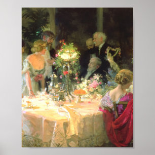 Das Abendessen 1913 von Jules Alexandre Grun Poster