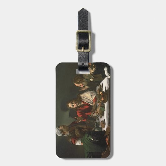 Das Abendessen bei Emmaus, 1601 (Öl und Tempera) Gepäckanhänger (Vorderseite vertikal)