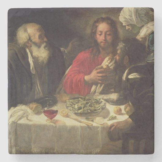 Das Abendessen bei Emmaus, c.1614-21 Steinuntersetzer (Vorderseite)