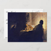 Das Abendessen bei Emmaus. von Rembrandt Van Rijn Postkarte (Vorne/Hinten)