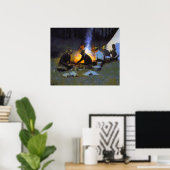 Das Abendessen der Jäger Frederic Remington Poster (Heimbüro)