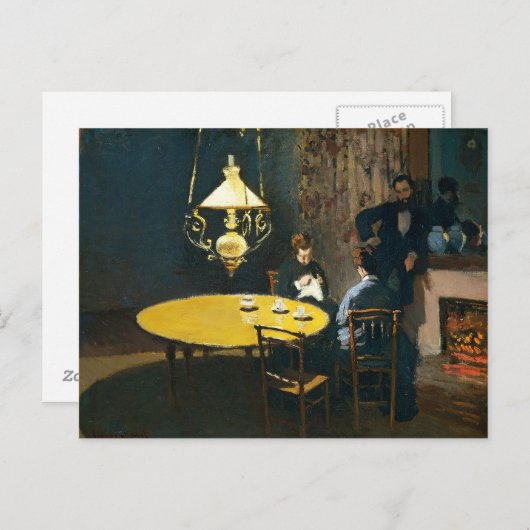 Das Abendessen, ein Innen-Claude Monet Postkarte (Vorne/Hinten)