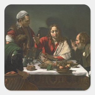 Das Abendessen im Emmaus, 1601 2 Quadratischer Aufkleber