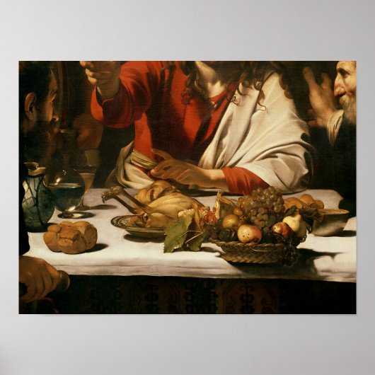 Das Abendessen im Emmaus, 1601 Poster (Vorne)