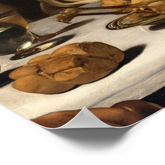 Das Abendessen im Emmaus, 1601 Poster (Ecke)