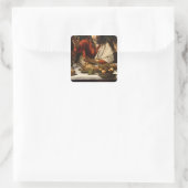 Das Abendessen im Emmaus, 1601 Quadratischer Aufkleber (Tasche)