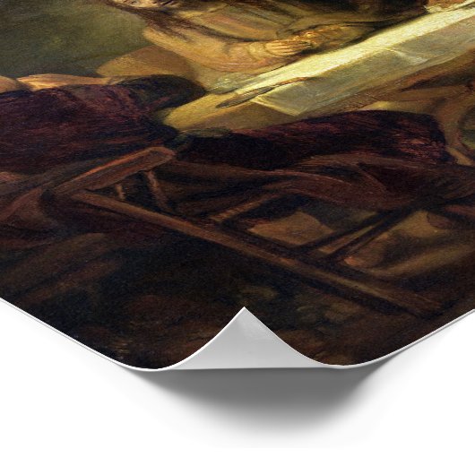 Das Abendessen im Emmaus, 1648 Poster (Ecke)