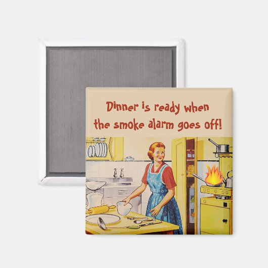 Das Abendessen ist fertig, wenn der Rauchmelder au Magnet (Vorderseite/Rückseite)