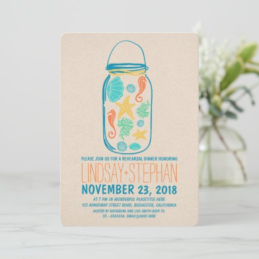 Das Abendessen mit der Probe eines Wassermassons l Einladung (Stehend Vorderseite)