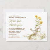 Das Abendessen mit Sonnenblumen ist zum Probe einl Einladung (Vorderseite)