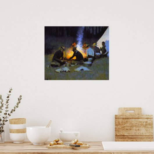 Das Abendessen von Frederic Remington Poster (Küche)