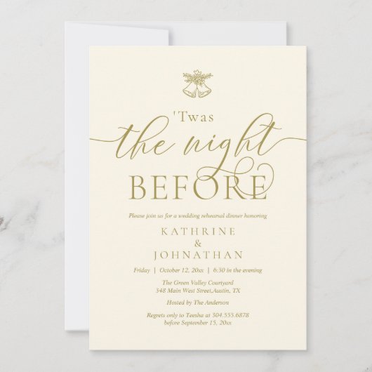 Das Abendessen vor der modernen Probe Einladung (Vorderseite)