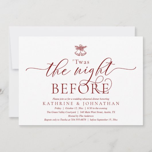 Das Abendessen vor der modernen Probe Einladung (Vorderseite)