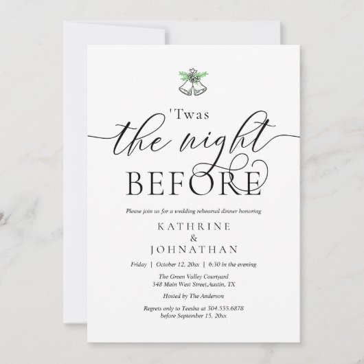 Das Abendessen vor der modernen Probe Einladung (Vorderseite)