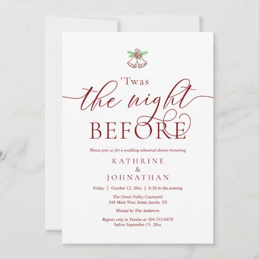 Das Abendessen vor der modernen Probe Einladung (Vorderseite)