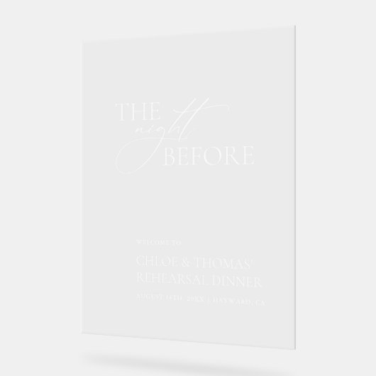 Das Abendessen vor der Probe - Akryllisches Zeiche Acrylschild (Winkel)