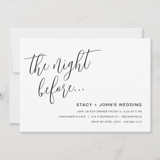 Das Abendessen vor der Probe Einladung (Vorderseite)