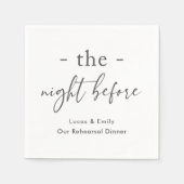 Das Abendessen vor der Probe ist nach Maß Serviette (Vorderseite)