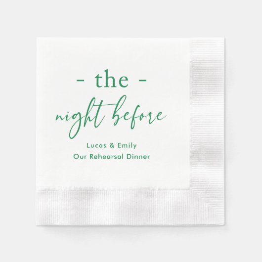 Das Abendessen vor der Probe ist nach Maß Serviette (Vorderseite)