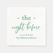 Das Abendessen vor der Probe ist nach Maß Serviette (Vorderseite)