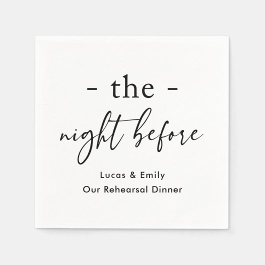 Das Abendessen vor der Probe ist nach Maß Serviette (Vorderseite)