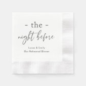 Das Abendessen vor der Probe ist nach Maß Serviette (Vorderseite)