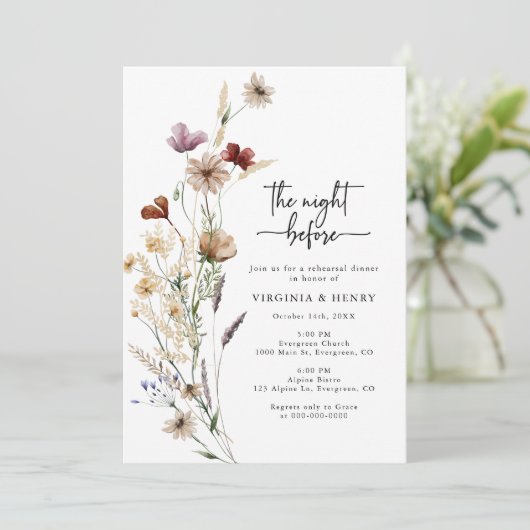 Das Abendessen vor der Probe von Boho Einladung (Stehend Vorderseite)