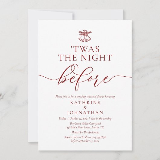 Das Abendessen vor klassischer Probe Einladung (Vorderseite)