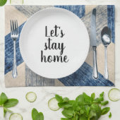 Das Abendessen wird Abstrakt in Blau serviert Geschirrtuch (Gefaltet)