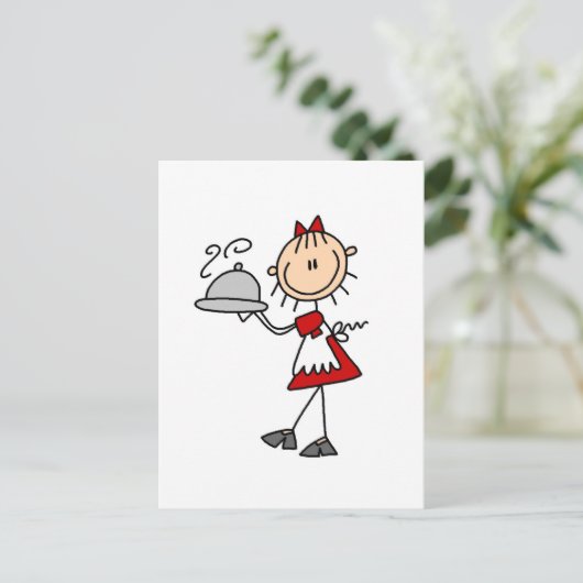 Das Abendessen wird als Dessert serviert. Postkarte (Stehend Vorderseite)