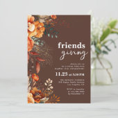 Das Abendessen wird in Blumenbraun serviert Einladung (Stehend Vorderseite)