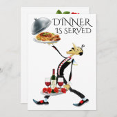 DAS ABENDESSEN WIRD SERVIERT EINLADUNG (Vorne/Hinten)