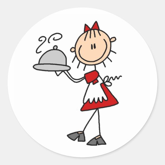 Das Abendessen wird serviert Runder Aufkleber (Vorderseite)