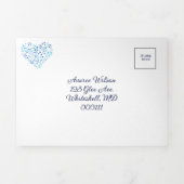 Das Abenteuer Begin Blue Floral gelassen Dreifach Gefaltete Einladung (Cover)