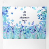 Das Abenteuer Begin Blue Floral gelassen Dreifach Gefaltete Einladung (Innen Erste Seite)