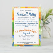 Das Abenteuer Begin Farewell Party gelassen Einladung (Stehend Vorderseite)