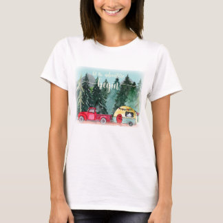Das Abenteuer Begin Forest Camping gelassen T-Shirt