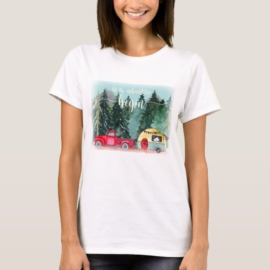 Das Abenteuer Begin Forest Camping gelassen T-Shirt (Vorderseite)