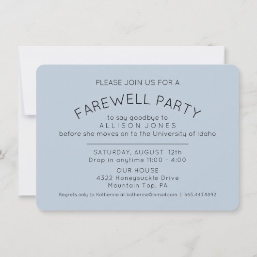 Das Abenteuer Begin Foto Farewell Party gelassen Einladung (Rückseite)