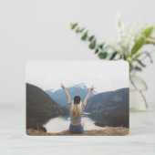 Das Abenteuer Begin Foto Farewell Party gelassen Einladung (Stehend Vorderseite)