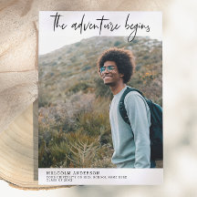 Das Abenteuer beginnt Brush Stroke Foto Abschluss