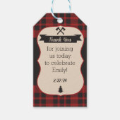 Das Abenteuer beginnt! Buffalo Kariert Baby Dusche Geschenkanhänger (Vorderseite)