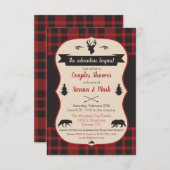 Das Abenteuer beginnt! Buffalo Kariert Paare Dusch Einladung (Vorne/Hinten)