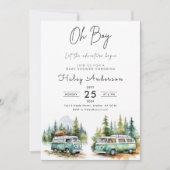 Das Abenteuer beginnt Camper Boy Baby Dusche Einladung (Vorderseite)