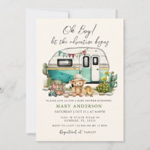 Das Abenteuer beginnt Camper Summer Baby Dusche Einladung