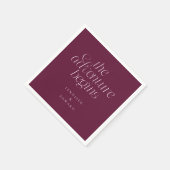 Das Abenteuer Beginnt Cranberry Moderne Typografie Serviette (Ecke)