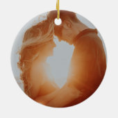 das abenteuer beginnt das erste weihnachtliche Fot Keramik Ornament (Hinten)